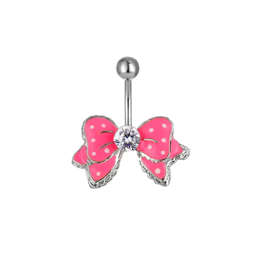 Piercing para ombligo de acero 316L con forma de plátano y diseño moderno: calibre 14 (1,6 mm)