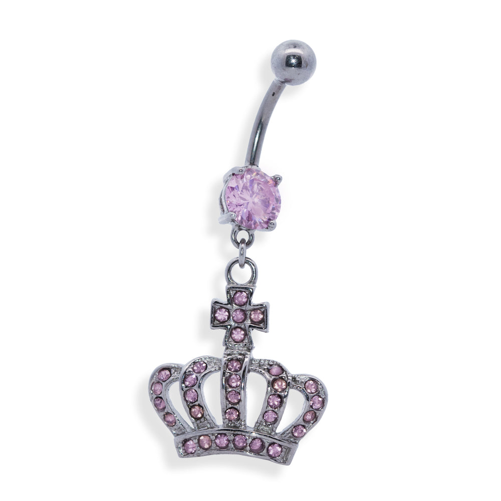 Piercing para ombligo de acero 316L con forma de plátano y diseño moderno: calibre 14 (1,6 mm)