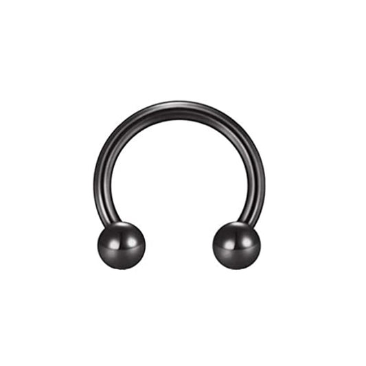 Steel 316L Black PVD Coated Circular Barbell with Screwballs - 16GA(1.2mm)
