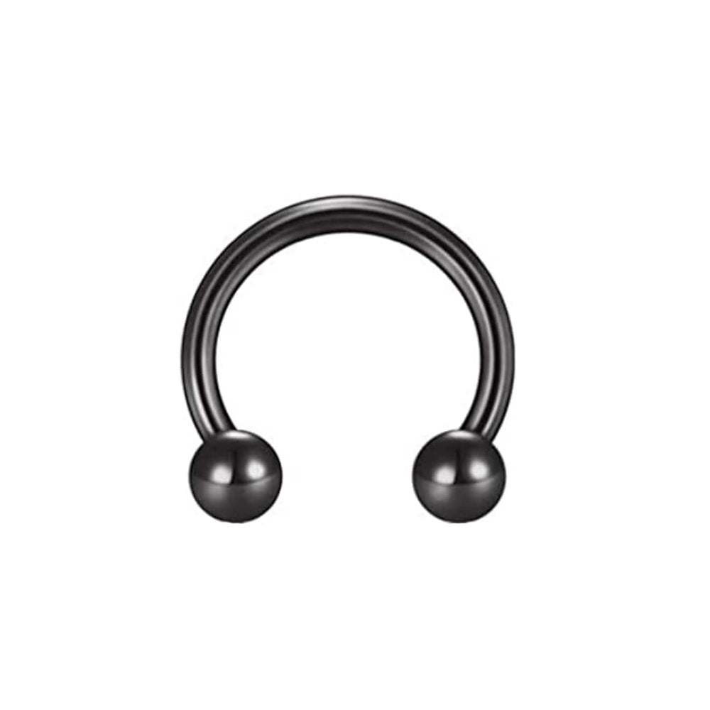 Barra circular de acero 316L con revestimiento de PVD negro y bolas de rosca - 16GA (1,2 mm)