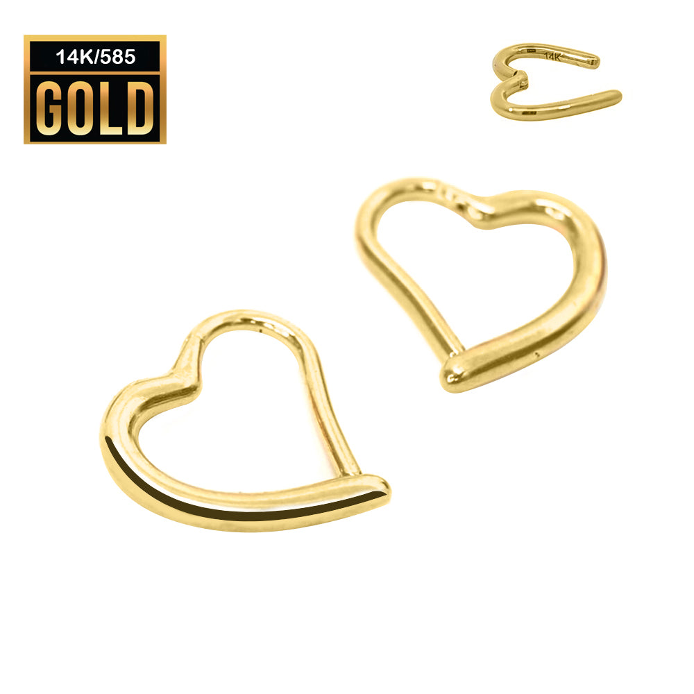Anillo con segmentos de oro real de 14 quilates con cierre de clic