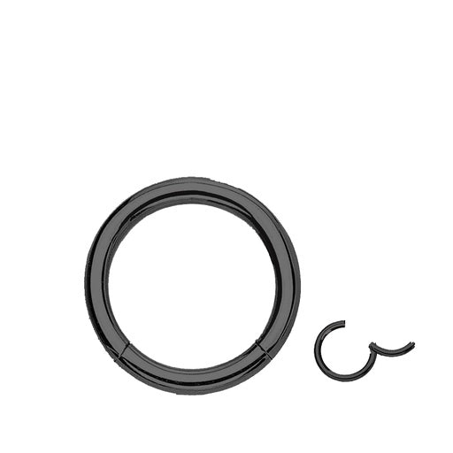 Anneau segmenté articulé en acier 316L avec revêtement PVD noir - 14GA (1,6 mm)