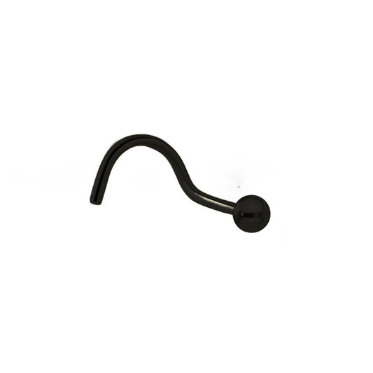 Steel 316L Black PVD Titanium Coated Nose Spiral with Screwable Ball - 18GA(1.0mm)