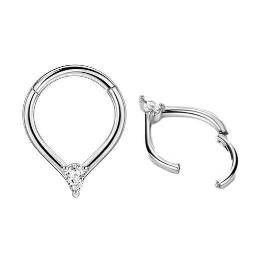 Bague segmentée à charnière en acier 316L avec cristal