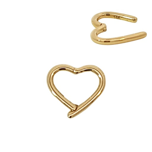 Anillo con segmentos de oro real de 14 quilates con cierre de clic