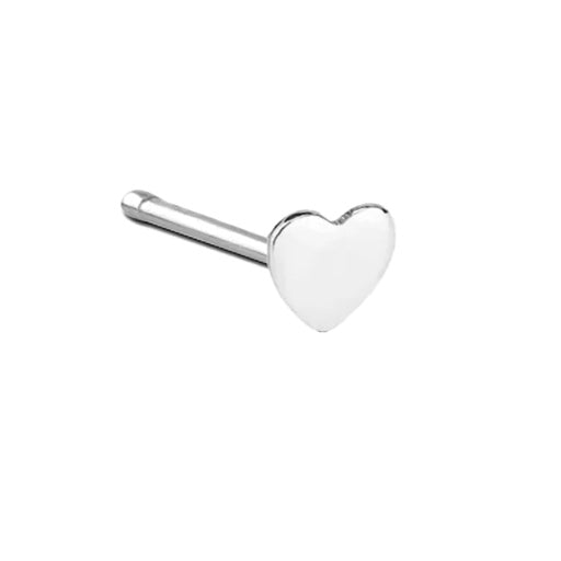 Perno de nariz de acero 316L con corte en forma de corazón - 20GA (0,8 mm)