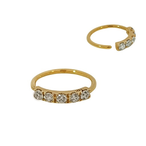 Segmento de clic de oro real de 14 quilates