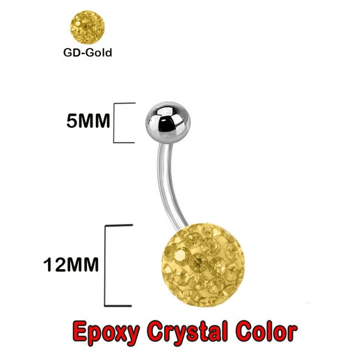 Steel 316L Bananabell with Single Epoxy Covered Balls (5+12mm) - 14GA(1.6mm)