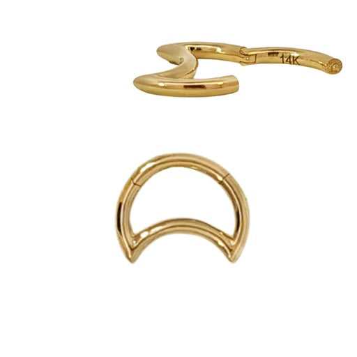 Segmento de clic de oro real de 14 quilates