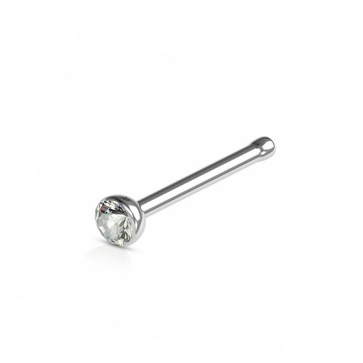 Perno de nariz de acero 316L con cristal de 2,5 mm - 18GA (1,0 mm)