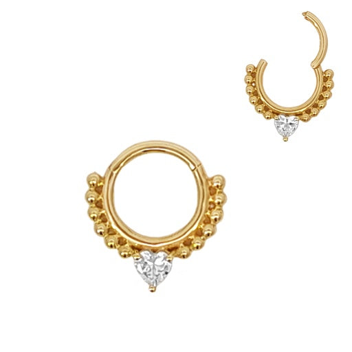 Segmento de clic de oro real de 14 quilates