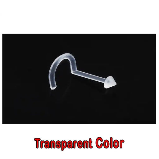 Retenedor de piercing para la nariz de acrílico transparente con cono de 2,5 mm - 18GA (1,0 mm)