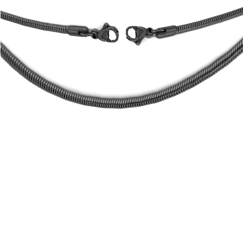 Cadena de serpiente de acero 316L recubierta de titanio y PVD negro