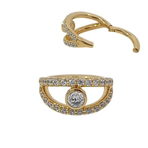 Segmento de clic de oro real de 14 quilates