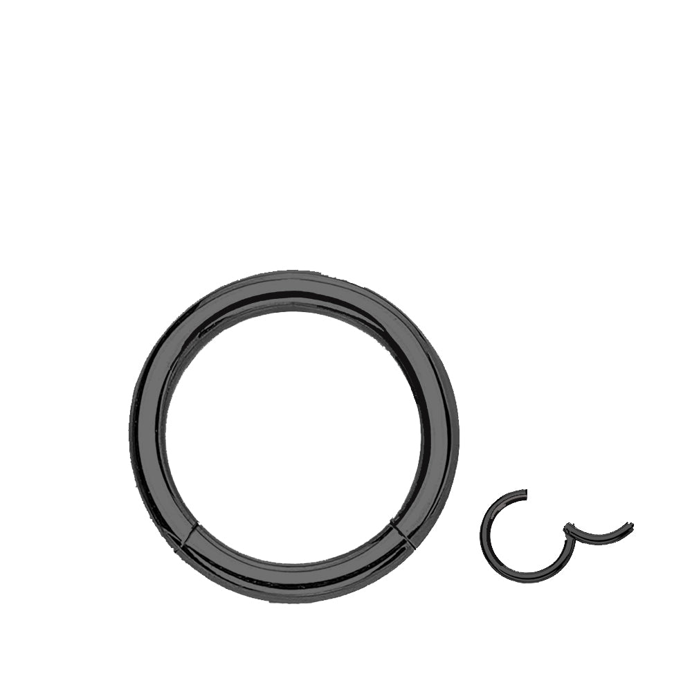 Anneau segmenté articulé en acier 316L avec revêtement PVD noir - 16GA (1,2 mm)