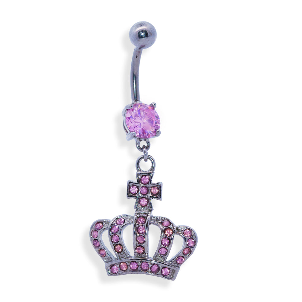 Piercing para ombligo de acero 316L con forma de plátano y diseño moderno: calibre 14 (1,6 mm)
