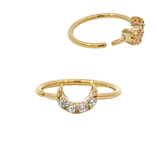 Segmento de clic de oro real de 14 quilates