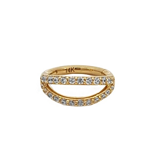 Segmento de clic de oro real de 14 quilates