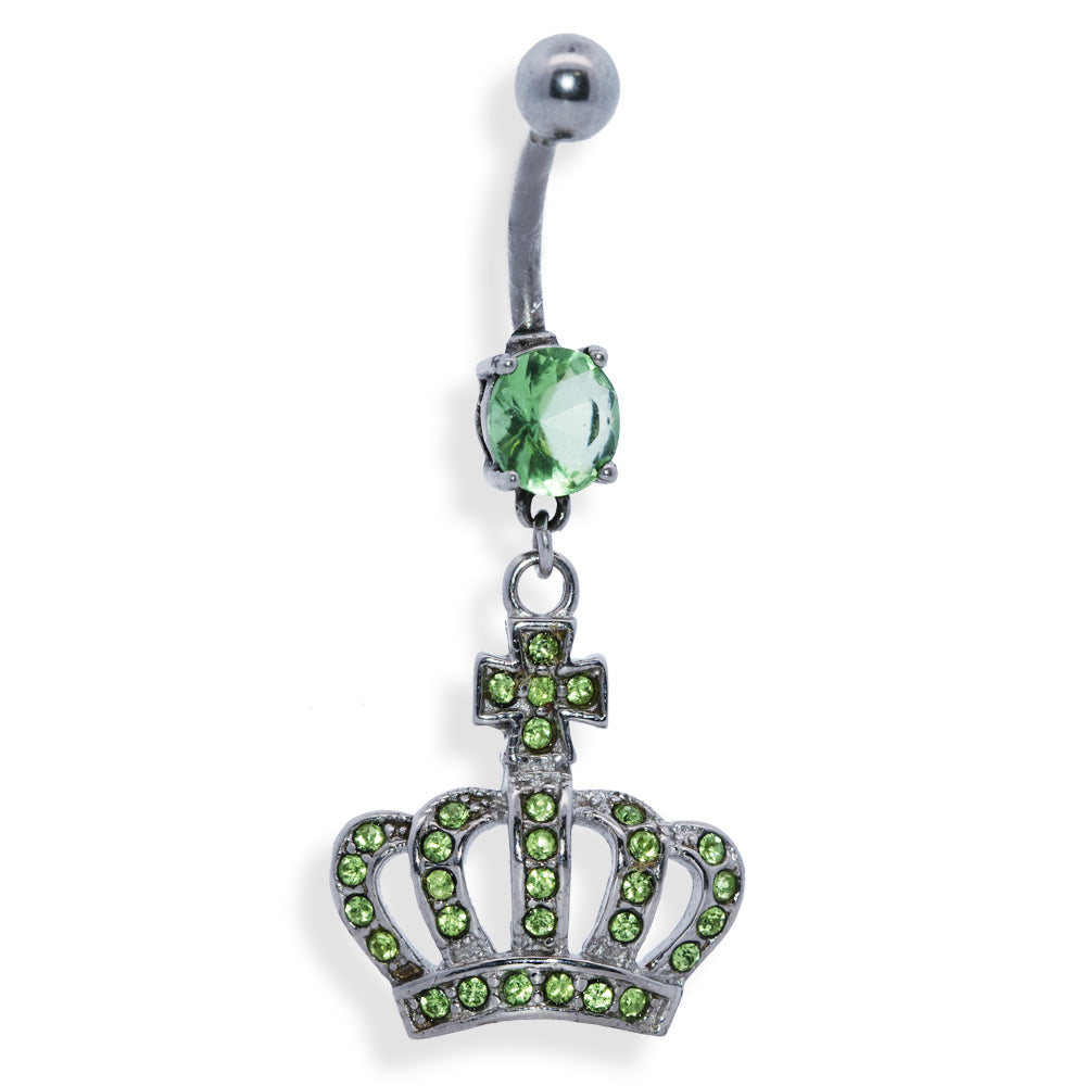 Piercing para ombligo de acero 316L con forma de plátano y diseño moderno: calibre 14 (1,6 mm)