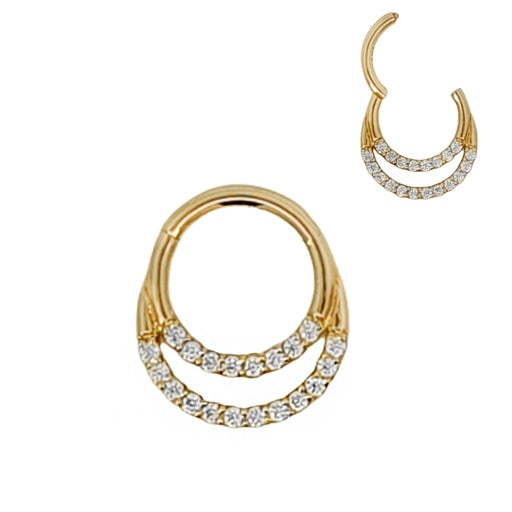 Segmento de clic de oro real de 14 quilates